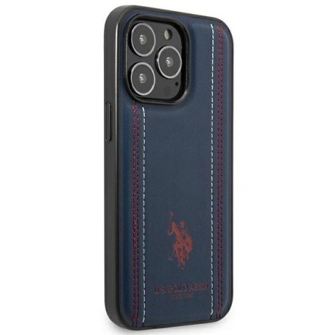 Etui U.S. Polo Assn. Leather Stitch na iPhone 14 Pro Max - granatowe Etui U.S. Polo Assn. Leather Stitch na iPhone 14 Pro Max - granatowe