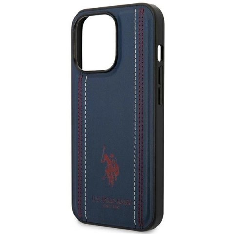 Etui U.S. Polo Assn. Leather Stitch na iPhone 14 Pro Max - granatowe Etui U.S. Polo Assn. Leather Stitch na iPhone 14 Pro Max - granatowe