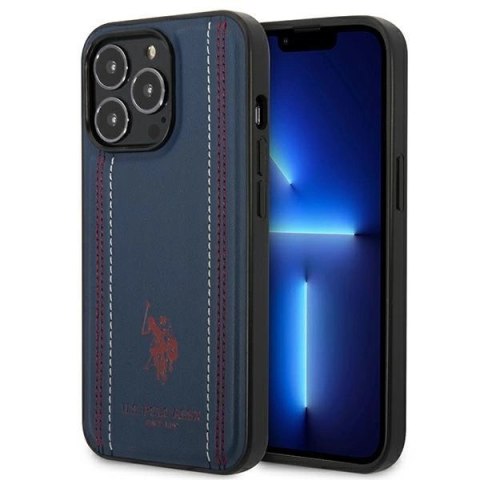 Etui U.S. Polo Assn. Leather Stitch na iPhone 14 Pro - granatowe Etui U.S. Polo Assn. Leather Stitch na iPhone 14 Pro - granatowe