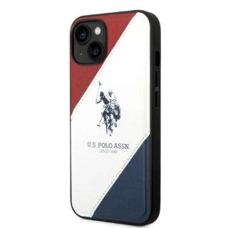Etui U.S. Polo Assn. Tricolor Embossed na iPhone 14 Plus - białe
