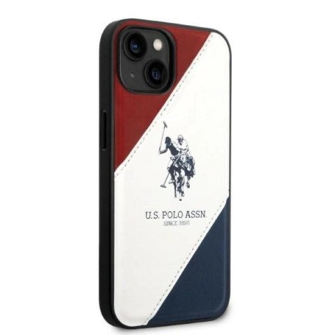 Etui U.S. Polo Assn. Tricolor Embossed na iPhone 14 Plus - białe Etui U.S. Polo Assn. Tricolor Embossed na iPhone 14 Plus - białe
