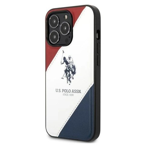 Etui U.S. Polo Assn. Tricolor Embossed na iPhone 14 Pro Max - białe Etui U.S. Polo Assn. Tricolor Embossed na iPhone 14 Pro Max - białe