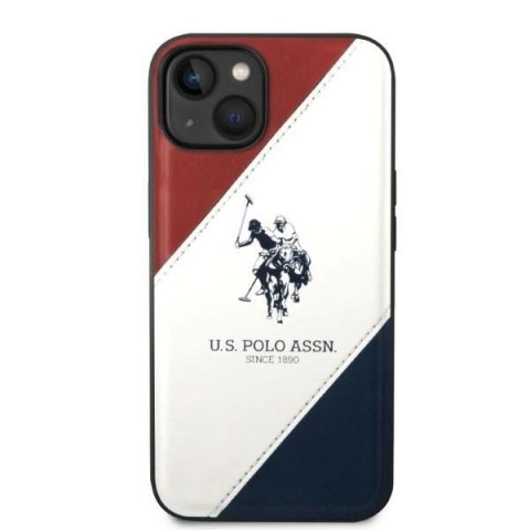 Etui U.S. Polo Assn. Tricolor Embossed na iPhone 14 - białe