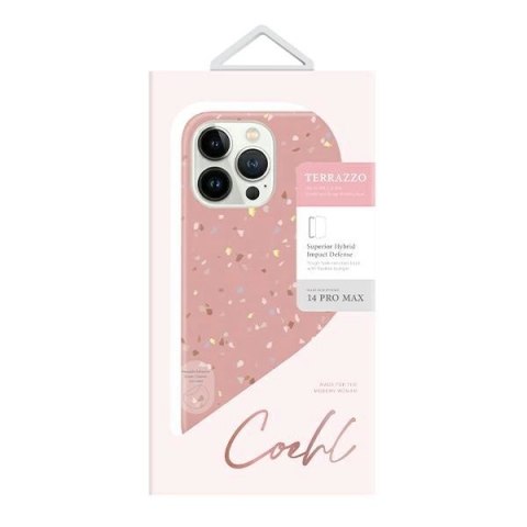 Etui UNIQ Coehl Terrazzo na iPhone 14 Pro Max - różowe Etui UNIQ Coehl Terrazzo na iPhone 14 Pro Max - różowe