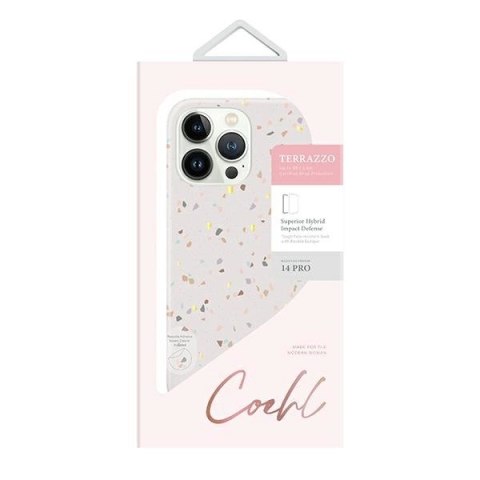 Etui UNIQ Coehl Terrazzo na iPhone 14 Pro - piaskowe Etui UNIQ Coehl Terrazzo na iPhone 14 Pro - piaskowe