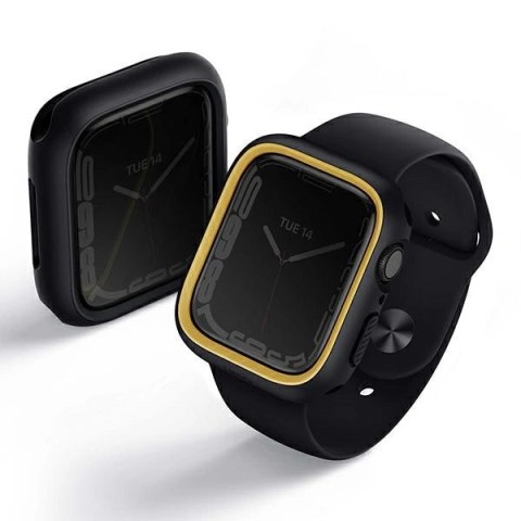 Etui UNIQ Moduo na Apple Watch 4/5/6/7/8/9/SE/SE2 44/45mm - czarno-musztardowe Etui UNIQ Moduo na Apple Watch 4/5/6/7/8/9/SE/SE2 44/45mm - czarno-musztardowe