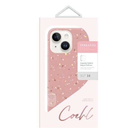 Etui Uniq Coehl Terrazzo na iPhone 14 Plus - różowe Etui Uniq Coehl Terrazzo na iPhone 14 Plus - różowe