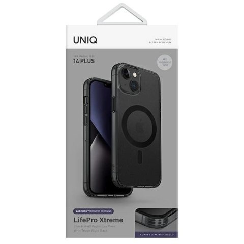 Etui Uniq LifePro Xtreme Magclick Charging na iPhone 14 Plus - szaro-czarne Etui Uniq LifePro Xtreme Magclick Charging na iPhone 14 Plus - szaro-czarne
