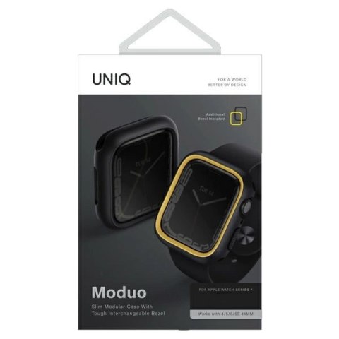 Etui Uniq Moduo na Apple Watch 4/5/6/7/8/SE/SE2 40/41mm - czarno-musztardowy Etui Uniq Moduo na Apple Watch 4/5/6/7/8/SE/SE2 40/41mm - czarno-musztardowy