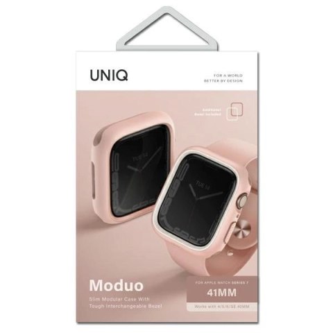 Etui Uniq Moduo na Apple Watch 4/5/6/7/8/SE/SE2 40/41mm - różowo-biały Etui Uniq Moduo na Apple Watch 4/5/6/7/8/SE/SE2 40/41mm - różowo-biały