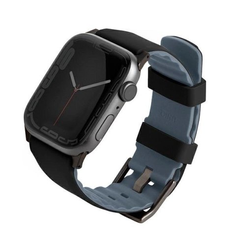 Pasek UNIQ Linus na Apple Watch 1/2/3/4/5/6/7/8/SE/SE2 38/40/41mm - czarny Pasek UNIQ Linus na Apple Watch 1/2/3/4/5/6/7/8/SE/SE2 38/40/41mm - czarny