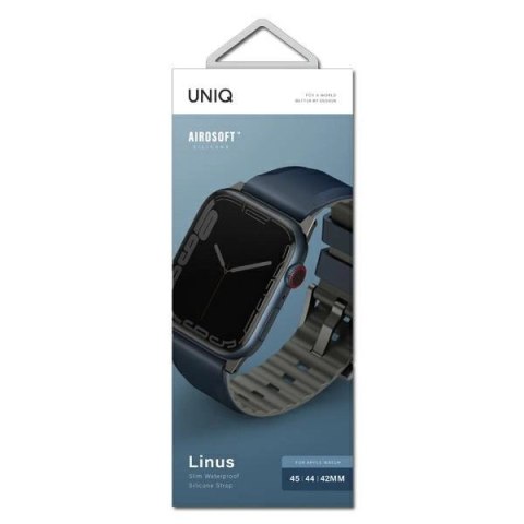 Pasek UNIQ Linus na Apple Watch 1/2/3/4/5/6/7/8/SE/SE2/Ultra 42/44/45/49mm - niebieski