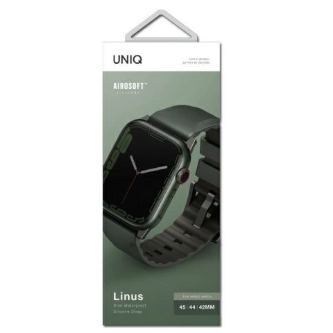 Pasek UNIQ Linus na Apple Watch 1/2/3/4/5/6/7/8/SE/SE2/Ultra 42/44/45/49mm - zielony Pasek UNIQ Linus na Apple Watch 1/2/3/4/5/6/7/8/SE/SE2/Ultra 42/44/45/49mm - zielony