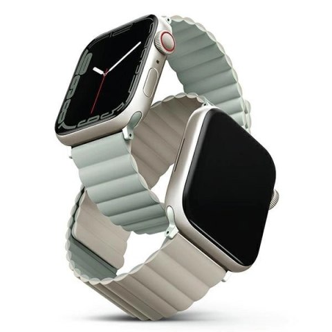 Pasek Uniq Revix na Apple Watch 1/2/3/4/5/6/7/8/SE/SE2/Ultra 42/44/45/49mm - szałwiowo-beżowy Pasek Uniq Revix na Apple Watch 1/2/3/4/5/6/7/8/SE/SE2/Ultra 42/44/45/49mm - szałwiowo-beżowy