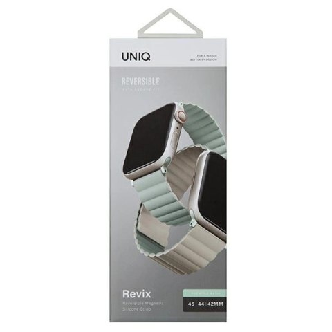 Pasek Uniq Revix na Apple Watch 1/2/3/4/5/6/7/8/SE/SE2/Ultra 42/44/45/49mm - szałwiowo-beżowy Pasek Uniq Revix na Apple Watch 1/2/3/4/5/6/7/8/SE/SE2/Ultra 42/44/45/49mm - szałwiowo-beżowy