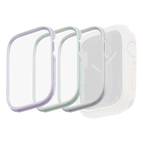 Ramka do etui Uniq Moduo 3w1 na Apple Watch 4/5/6/7/8/SE/SE2 40/41mm - szałwiowa, liliowa, biała