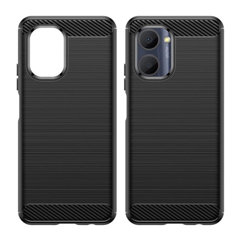 Carbon Case etui Realme C33 elastyczny silikonowy karbonowy pokrowiec czarne Carbon Case etui Realme C33 elastyczny silikonowy karbonowy pokrowiec czarne