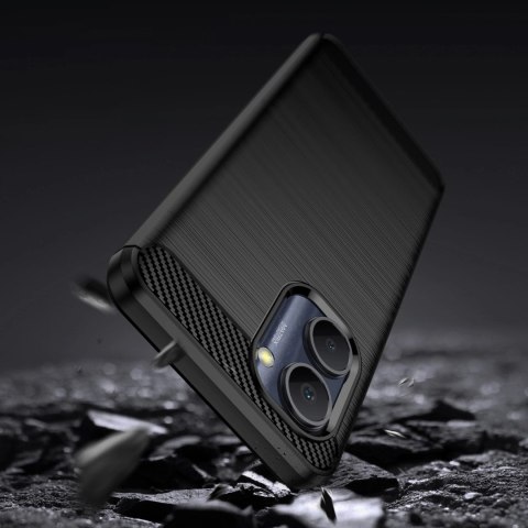 Carbon Case etui Realme C33 elastyczny silikonowy karbonowy pokrowiec czarne Carbon Case etui Realme C33 elastyczny silikonowy karbonowy pokrowiec czarne