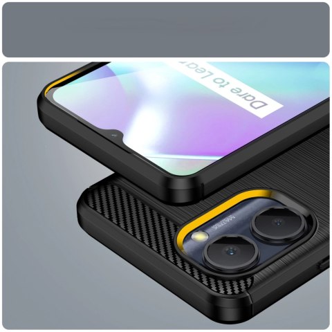 Carbon Case etui Realme C33 elastyczny silikonowy karbonowy pokrowiec czarne Carbon Case etui Realme C33 elastyczny silikonowy karbonowy pokrowiec czarne