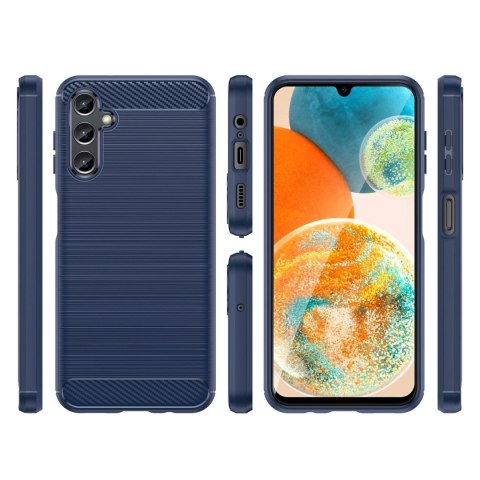 Carbon Case etui Samsung Galaxy A14 5G elastyczny silikonowy karbonowy pokrowiec niebieskie Carbon Case etui Samsung Galaxy A14 5G elastyczny silikonowy karbonowy pokrowiec niebieskie