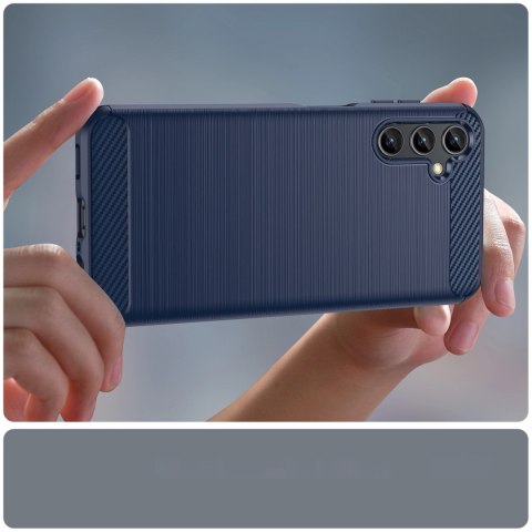 Carbon Case etui Samsung Galaxy A14 5G elastyczny silikonowy karbonowy pokrowiec niebieskie Carbon Case etui Samsung Galaxy A14 5G elastyczny silikonowy karbonowy pokrowiec niebieskie