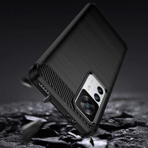 Carbon Case etui Xiaomi 12T Pro / Xiaomi 12T elastyczny silikonowy karbonowy pokrowiec czarne Carbon Case etui Xiaomi 12T Pro / Xiaomi 12T elastyczny silikonowy karbonowy pokrowiec czarne