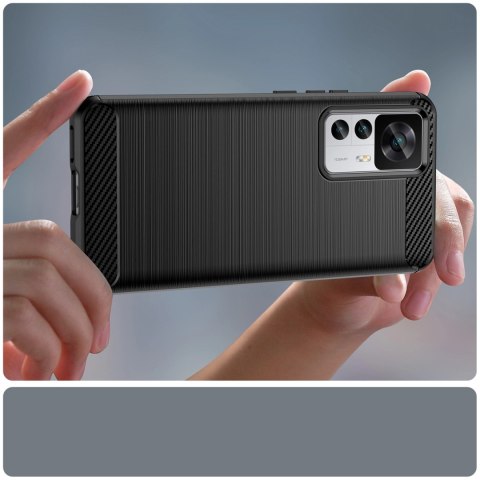 Carbon Case etui Xiaomi 12T Pro / Xiaomi 12T elastyczny silikonowy karbonowy pokrowiec czarne Carbon Case etui Xiaomi 12T Pro / Xiaomi 12T elastyczny silikonowy karbonowy pokrowiec czarne