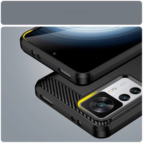 Carbon Case etui Xiaomi 12T Pro / Xiaomi 12T elastyczny silikonowy karbonowy pokrowiec czarne Carbon Case etui Xiaomi 12T Pro / Xiaomi 12T elastyczny silikonowy karbonowy pokrowiec czarne