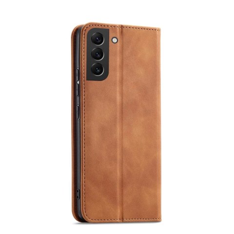 Magnet Fancy Case etui Samsung Galaxy S23 Ultra pokrowiec z klapką portfel podstawka brązowe Magnet Fancy Case etui Samsung Galaxy S23 Ultra pokrowiec z klapką portfel podstawka brązowe