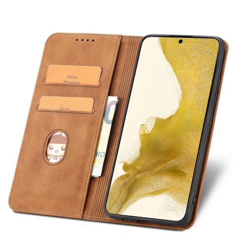 Magnet Fancy Case etui Samsung Galaxy S23 Ultra pokrowiec z klapką portfel podstawka brązowe Magnet Fancy Case etui Samsung Galaxy S23 Ultra pokrowiec z klapką portfel podstawka brązowe