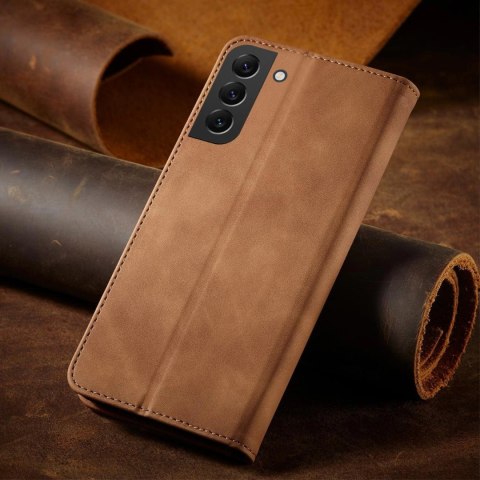Magnet Fancy Case etui Samsung Galaxy S23 Ultra pokrowiec z klapką portfel podstawka brązowe Magnet Fancy Case etui Samsung Galaxy S23 Ultra pokrowiec z klapką portfel podstawka brązowe
