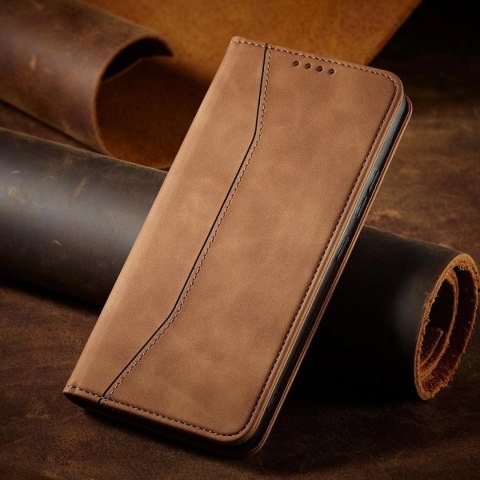 Magnet Fancy Case etui Samsung Galaxy S23 Ultra pokrowiec z klapką portfel podstawka brązowe Magnet Fancy Case etui Samsung Galaxy S23 Ultra pokrowiec z klapką portfel podstawka brązowe