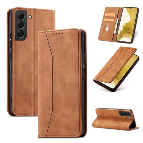 Magnet Fancy Case etui Samsung Galaxy S23 Ultra pokrowiec z klapką portfel podstawka brązowe Magnet Fancy Case etui Samsung Galaxy S23 Ultra pokrowiec z klapką portfel podstawka brązowe