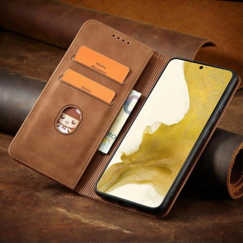 Magnet Fancy Case etui Samsung Galaxy S23 Ultra pokrowiec z klapką portfel podstawka brązowe Magnet Fancy Case etui Samsung Galaxy S23 Ultra pokrowiec z klapką portfel podstawka brązowe