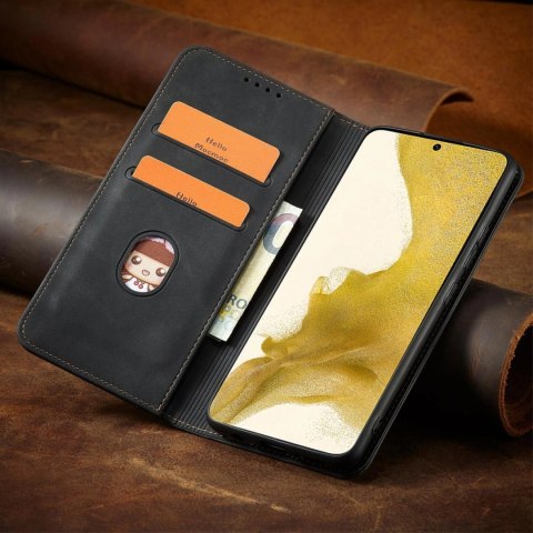 Magnet Fancy Case etui Samsung Galaxy S23 pokrowiec z klapką portfel podstawka czarne Magnet Fancy Case etui Samsung Galaxy S23 pokrowiec z klapką portfel podstawka czarne