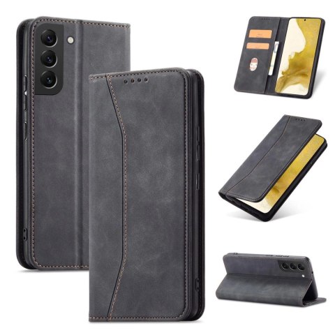 Magnet Fancy Case etui Samsung Galaxy S23 pokrowiec z klapką portfel podstawka czarne Magnet Fancy Case etui Samsung Galaxy S23 pokrowiec z klapką portfel podstawka czarne