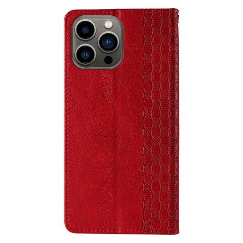 Magnet Strap Case etui Samsung Galaxy S23 Ultra pokrowiec z klapką portfel mini smycz podstawka czerwone Magnet Strap Case etui Samsung Galaxy S23 Ultra pokrowiec z klapką portfel mini smycz podstawka czerwone