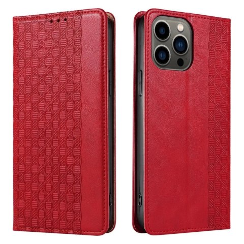 Magnet Strap Case etui Samsung Galaxy S23 Ultra pokrowiec z klapką portfel mini smycz podstawka czerwone Magnet Strap Case etui Samsung Galaxy S23 Ultra pokrowiec z klapką portfel mini smycz podstawka czerwone