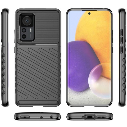 Thunder Case etui Xiaomi 12T Pro / Xiaomi 12T silikonowy pancerny pokrowiec czarne Thunder Case etui Xiaomi 12T Pro / Xiaomi 12T silikonowy pancerny pokrowiec czarne