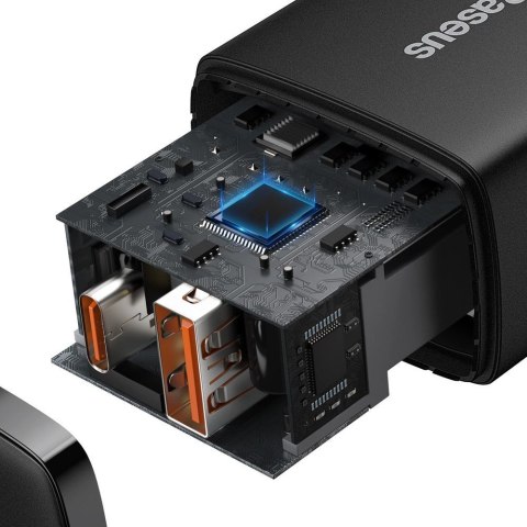 Baseus Compact szybka ładowarka sieciowa USB / USB Typ C 20W 3A Power Delivery Quick Charge 3.0 czarny (CCXJ-B01) Baseus Compact szybka ładowarka sieciowa USB / USB Typ C 20W 3A Power Delivery Quick Charge 3.0 czarny (CCXJ-B01)