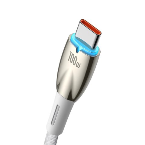Baseus Glimmer Series kabel do szybkiego ładowania USB-A - USB-C 100W 480Mb/s 1m biały Baseus Glimmer Series kabel do szybkiego ładowania USB-A - USB-C 100W 480Mb/s 1m biały