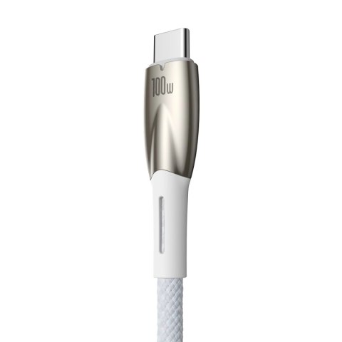 Baseus Glimmer Series kabel do szybkiego ładowania USB-A - USB-C 100W 480Mb/s 1m biały Baseus Glimmer Series kabel do szybkiego ładowania USB-A - USB-C 100W 480Mb/s 1m biały