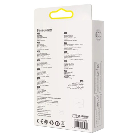 Baseus Glimmer Series kabel do szybkiego ładowania USB-A - USB-C 100W 480Mb/s 1m biały Baseus Glimmer Series kabel do szybkiego ładowania USB-A - USB-C 100W 480Mb/s 1m biały