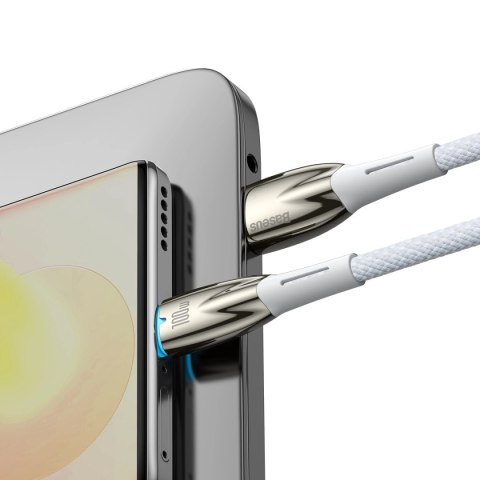 Baseus Glimmer Series kabel do szybkiego ładowania USB-A - USB-C 100W 480Mb/s 1m biały Baseus Glimmer Series kabel do szybkiego ładowania USB-A - USB-C 100W 480Mb/s 1m biały