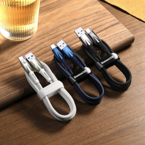 Baseus Glimmer Series kabel do szybkiego ładowania USB-A - USB-C 100W 480Mb/s 1m biały Baseus Glimmer Series kabel do szybkiego ładowania USB-A - USB-C 100W 480Mb/s 1m biały