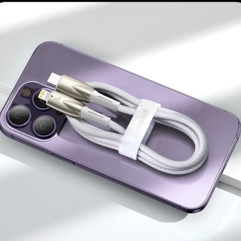 Baseus Glimmer Series kabel do szybkiego ładowania USB-A - USB-C 100W 480Mb/s 1m biały Baseus Glimmer Series kabel do szybkiego ładowania USB-A - USB-C 100W 480Mb/s 1m biały