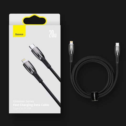 Baseus Glimmer Series kabel do szybkiego ładowania USB-A - USB-C 100W 480Mb/s 1m biały Baseus Glimmer Series kabel do szybkiego ładowania USB-A - USB-C 100W 480Mb/s 1m biały
