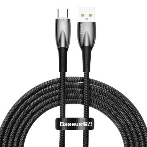 Baseus Glimmer Series kabel do szybkiego ładowania USB-A - USB-C 100W 480Mb/s 2m czarny Baseus Glimmer Series kabel do szybkiego ładowania USB-A - USB-C 100W 480Mb/s 2m czarny