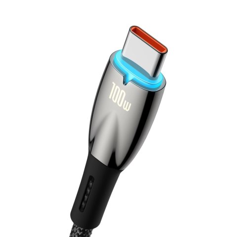 Baseus Glimmer Series kabel do szybkiego ładowania USB-A - USB-C 100W 480Mb/s 2m czarny Baseus Glimmer Series kabel do szybkiego ładowania USB-A - USB-C 100W 480Mb/s 2m czarny