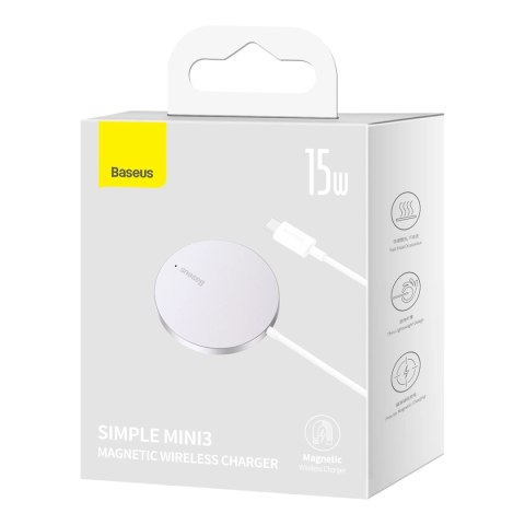 Baseus Simple Mini3 ładowarka indukcyjna 15W srebrny